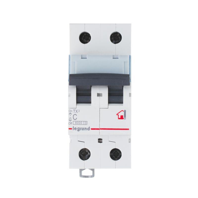 Выключатель автоматический модульный 2п C 20А 10кА TX3 6000 2мод. 230/400В Leg 403931
