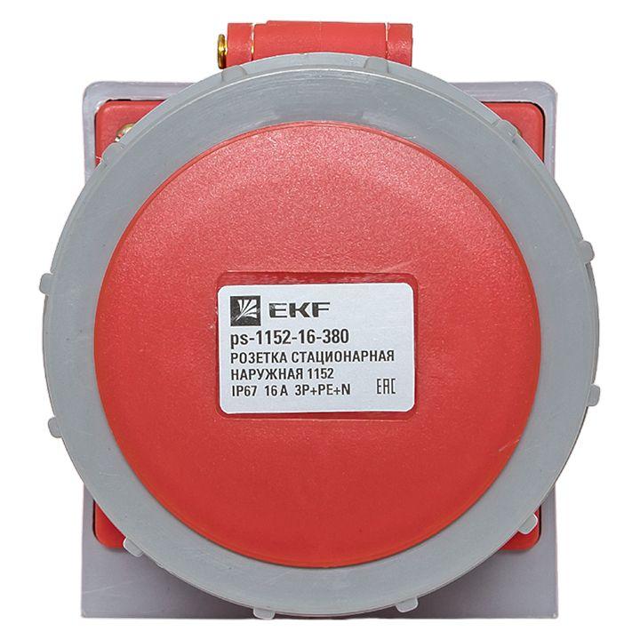 Розетка стационарная наружная 1152 3Р+РЕ+N 16А 380В IP67 PROxima EKF ps-1152-16-380