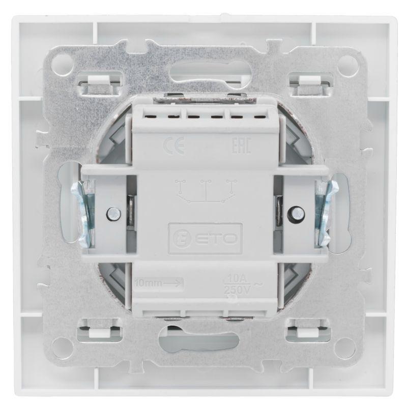 Выключатель 2-кл. СП Минск 10А IP20 бел. Basic EKF ERV10-023-10