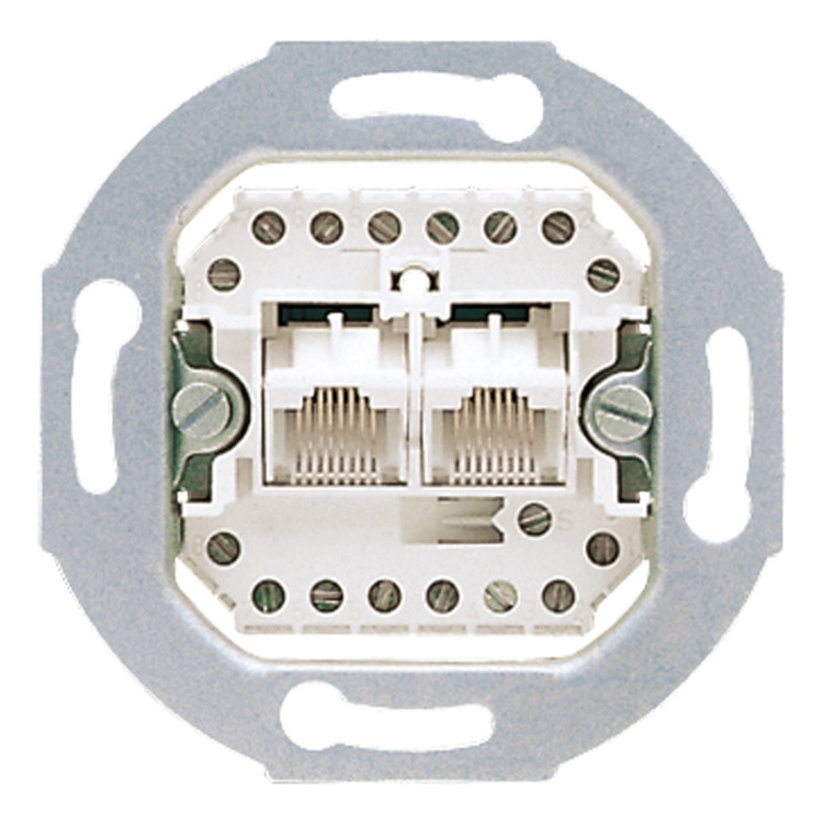 Механизм розетки RJ45 Cat.3 Jung Jung Механизмы, скрытый монтаж, оранжевый, UAE8-8UPO