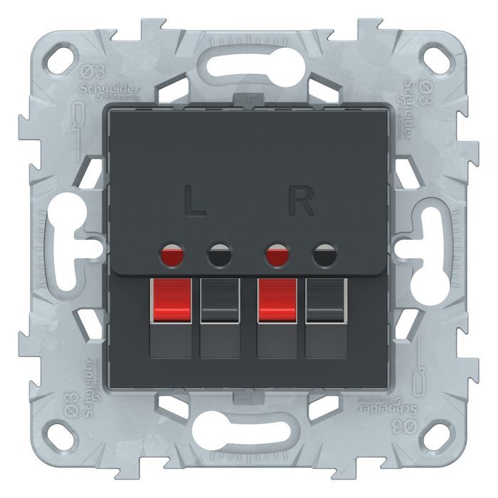 Аудио-розетка Schneider Electric UNICA NEW, скрытый монтаж, антрацит, NU548654